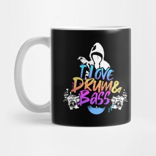 DRUM & BASS  - I LOVE old school hood (white) Mug